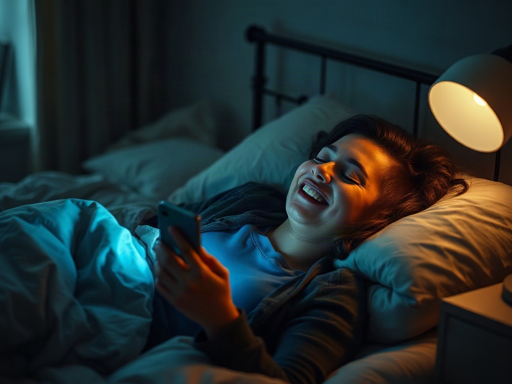 A person enjoying BetterSleep on their phone